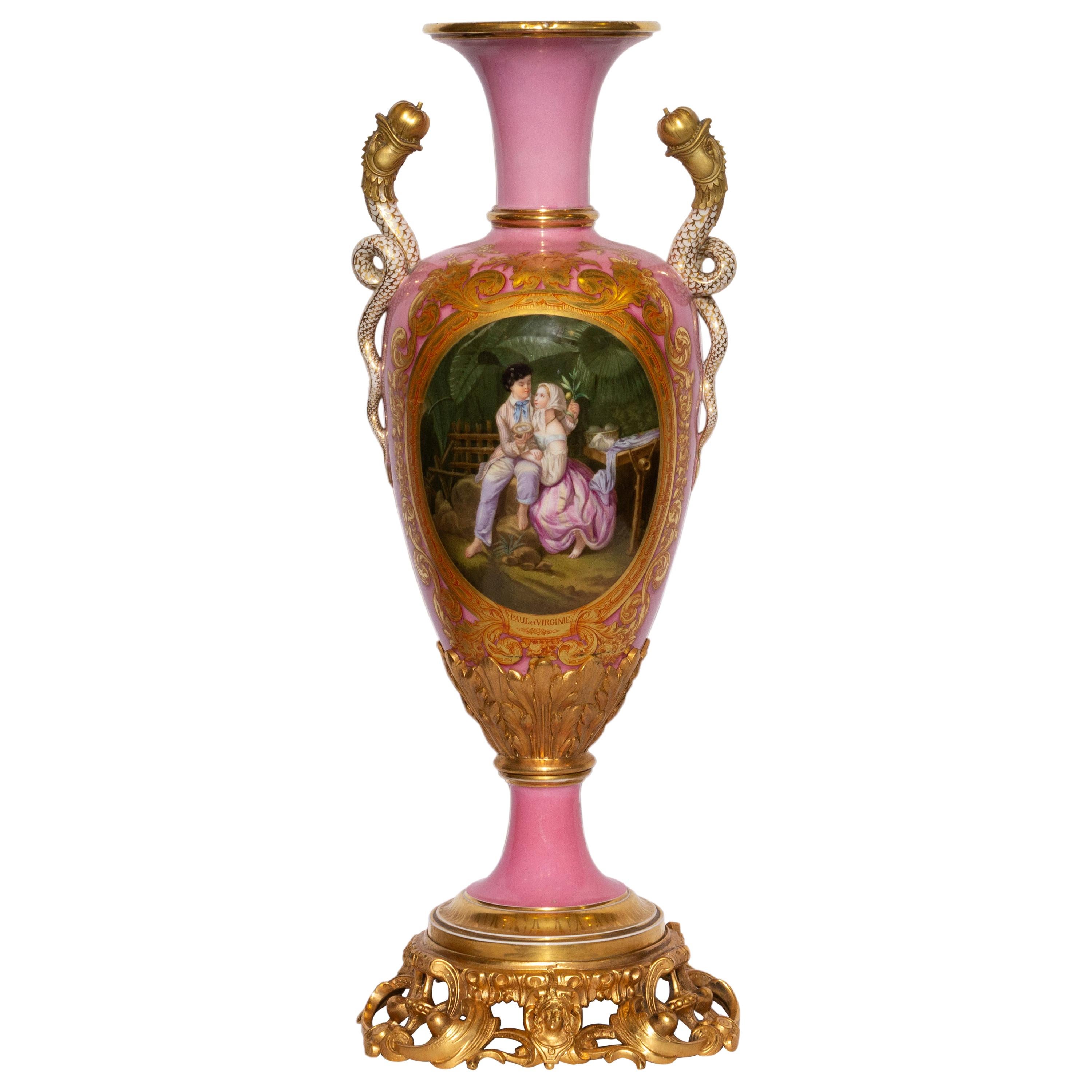 Rare Large Louis Philippe Sevres Porcelain Vase For Sale