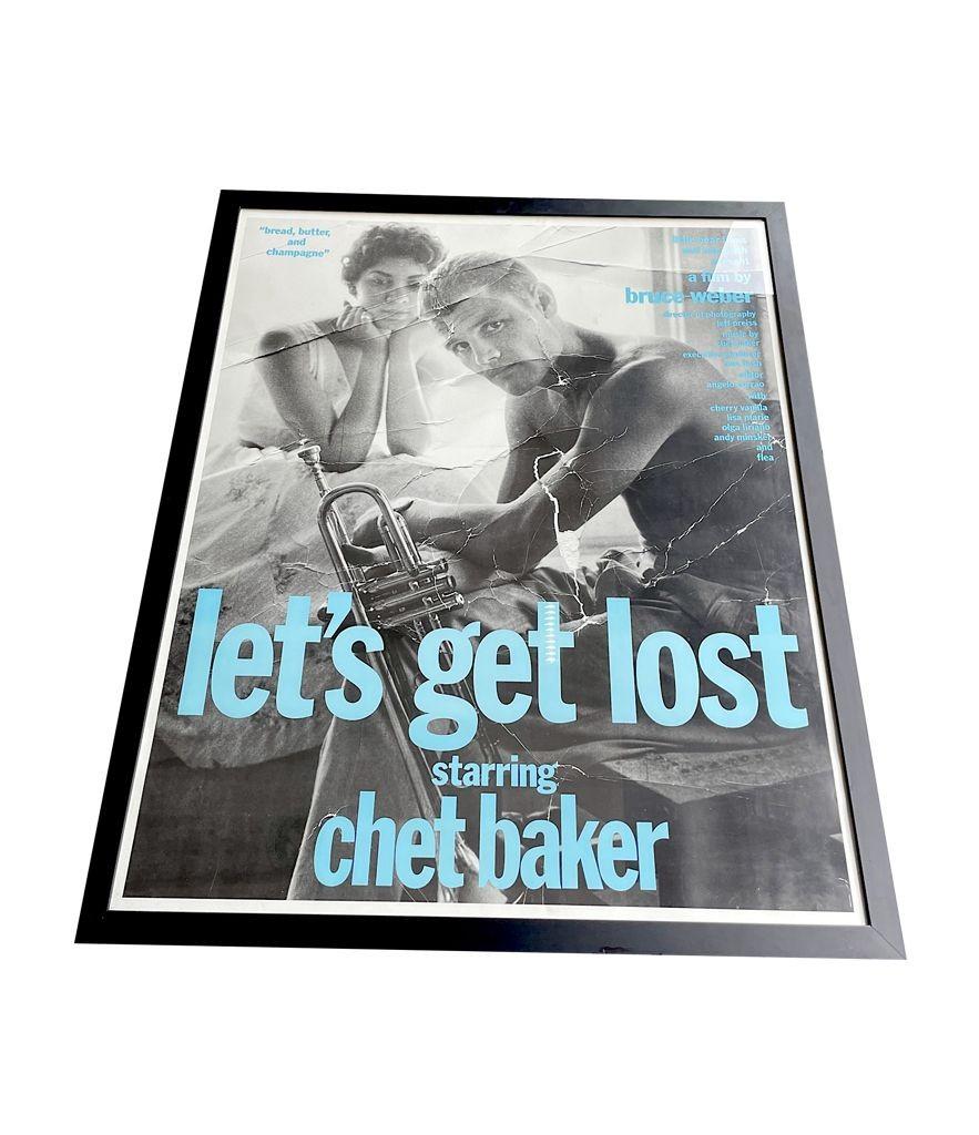 A rare large orignal film poster for Bruce Weber's 1988 film “Let’s Get Lost” In Excellent Condition For Sale In London, GB