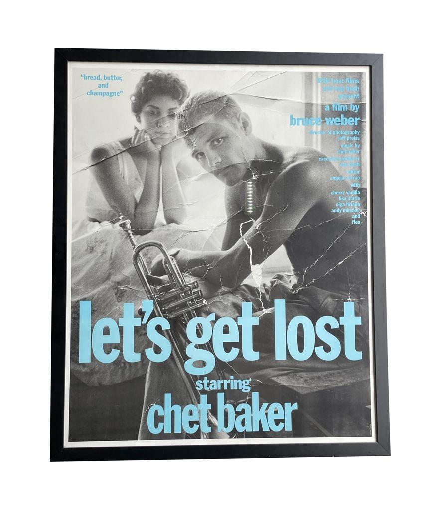 Late 20th Century A rare large orignal film poster for Bruce Weber's 1988 film “Let’s Get Lost” For Sale