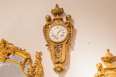 A rare large pair of 19th c French gilt bronze clock and Barometer by Lepine