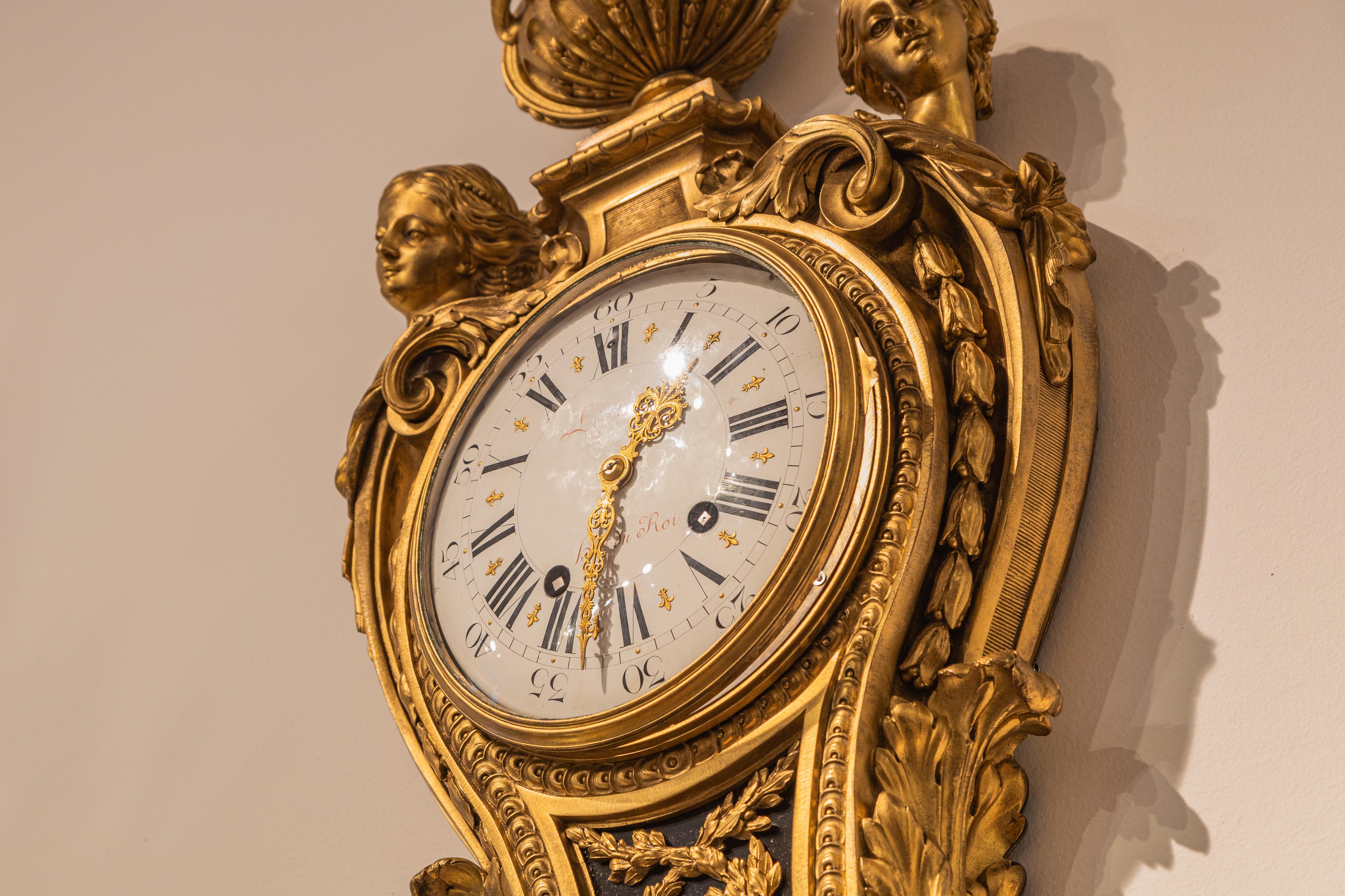 19th Century A rare large pair of 19th c French gilt bronze clock and Barometer by Lepine For Sale