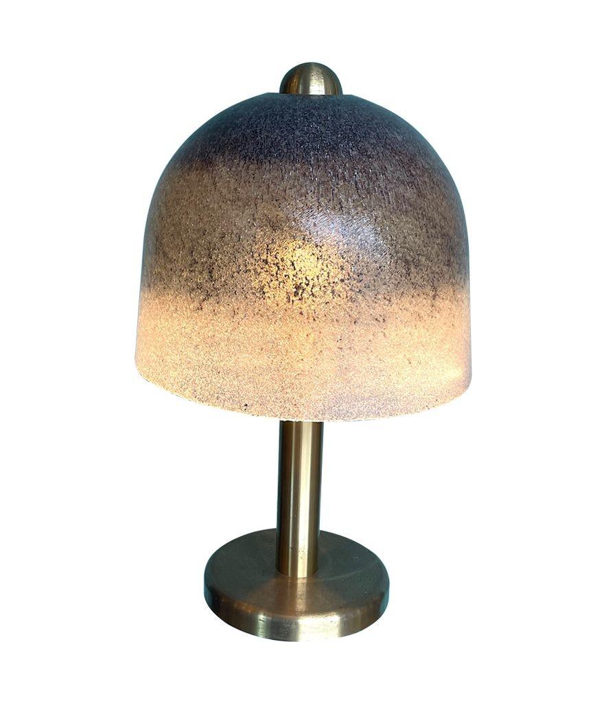 A rare large Peill and Putzler brass and glass domed mushroom table lamp 3