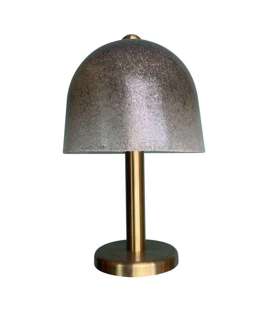 A large Peill and Putzler hand blown glass mushroom lamp with solid brass base. Re wired with new brass fittings, antique gold cord flex, switch and PAT tested
Peill and Putzler lighting company was founded in Duren, Germany in 1903 and was known