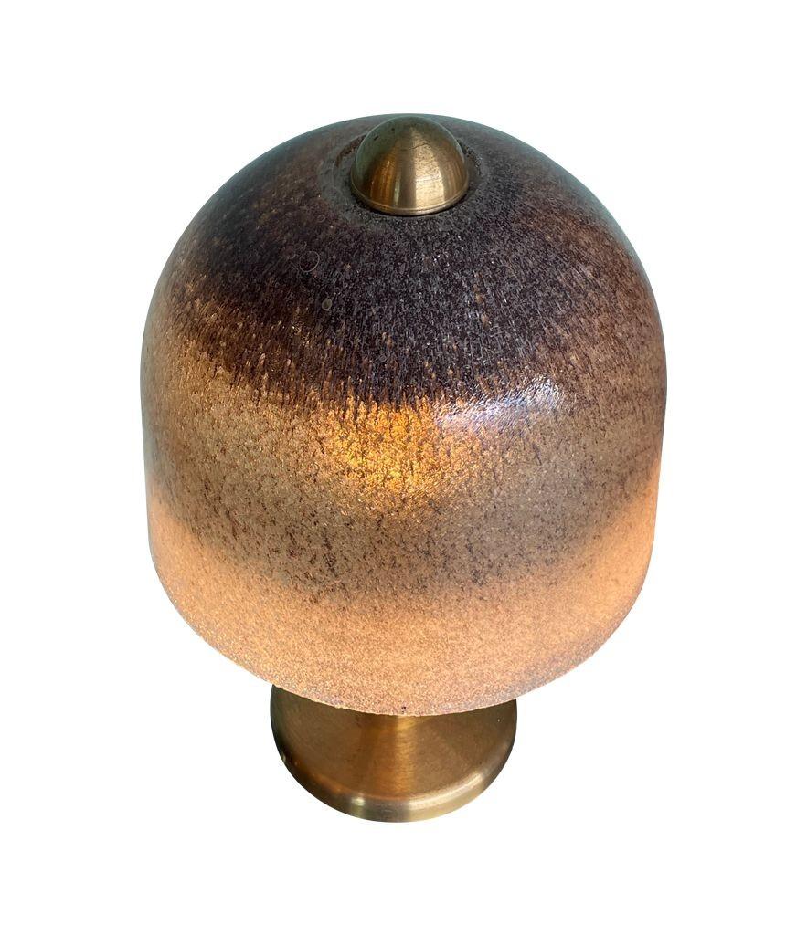 A rare large Peill and Putzler brass and glass domed mushroom table lamp In Good Condition In London, GB