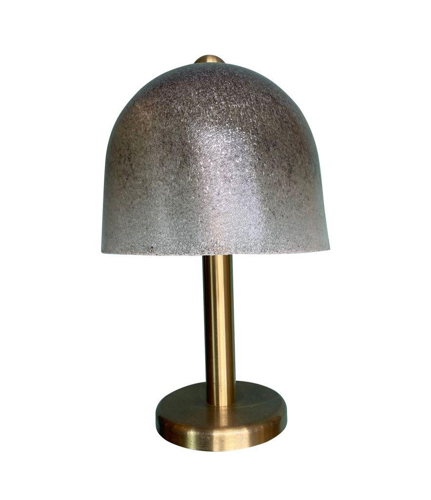 Mid-20th Century A rare large Peill and Putzler brass and glass domed mushroom table lamp