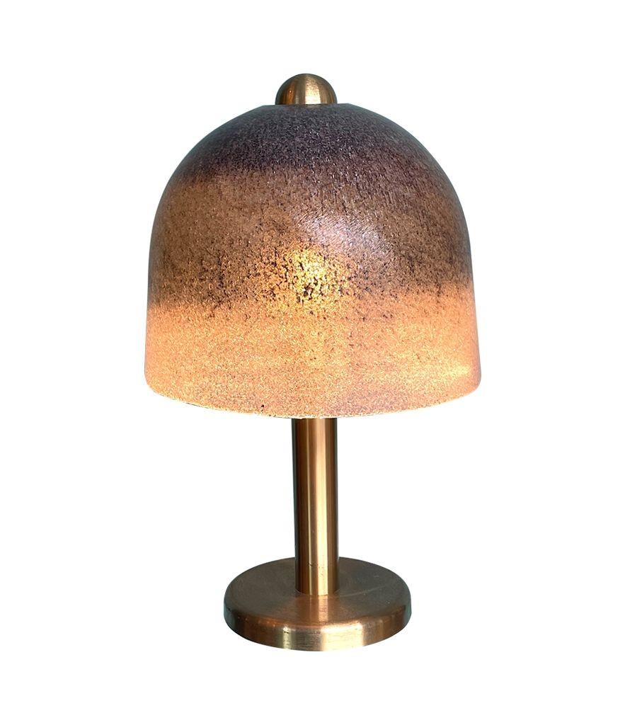 A rare large Peill and Putzler brass and glass domed mushroom table lamp 1