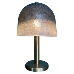 A rare large Peill and Putzler brass and glass domed mushroom table lamp