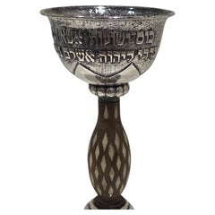 Rare Large Sterling Silver Kiddush Cup by Friedlander Dusseldorf, Germany, 1932