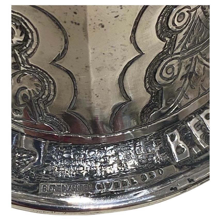 Rare Large Sterling Silver Kiddush Cup by Friedlander Dusseldorf, Germany, 1932 1
