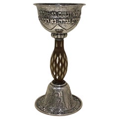 Vintage Rare Large Sterling Silver Kiddush Cup by Friedlander Dusseldorf, Germany, 1932