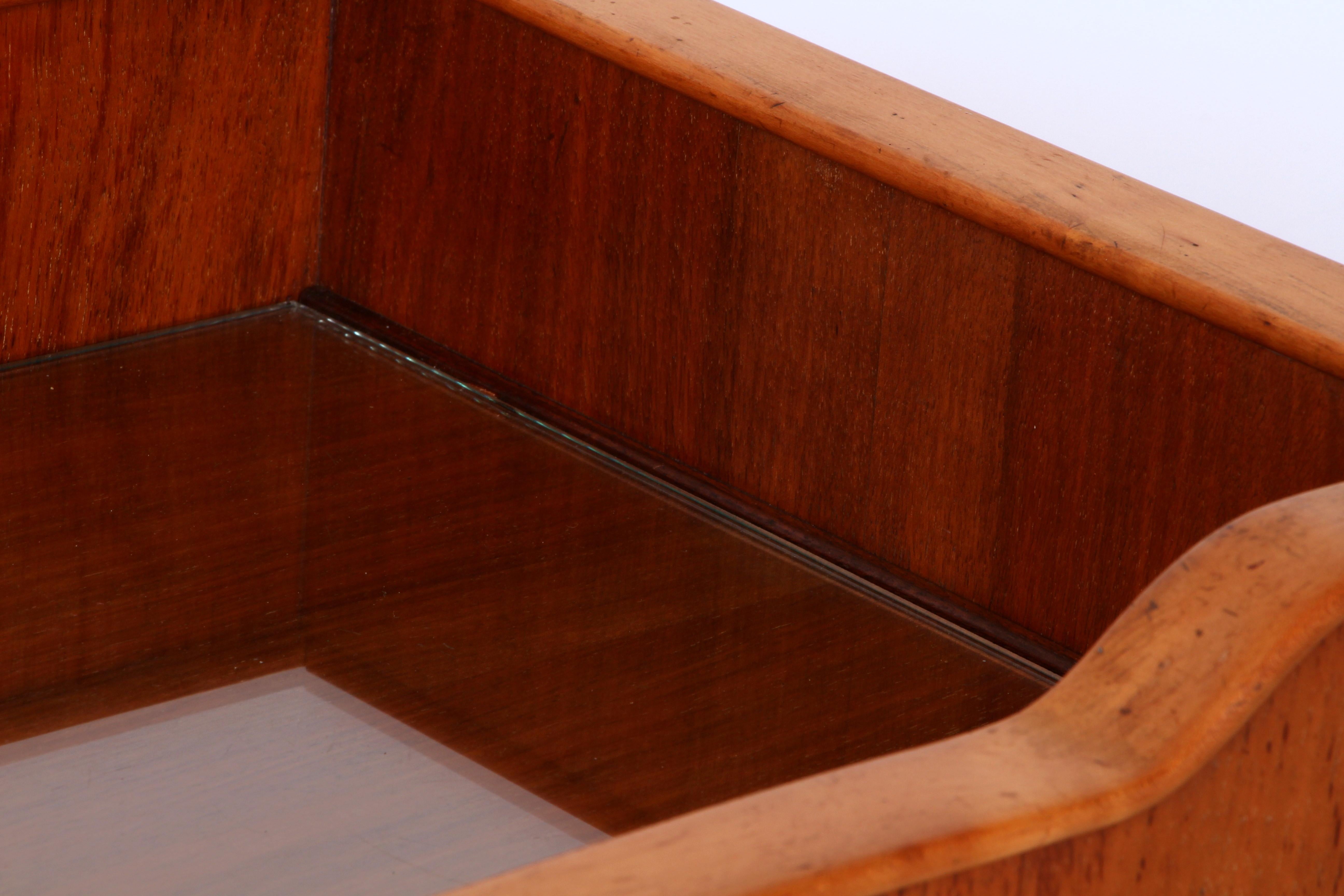 Rare László Hoenig London Art Deco Mirrored Drinks Bar Cabinet Leather Maple For Sale 5