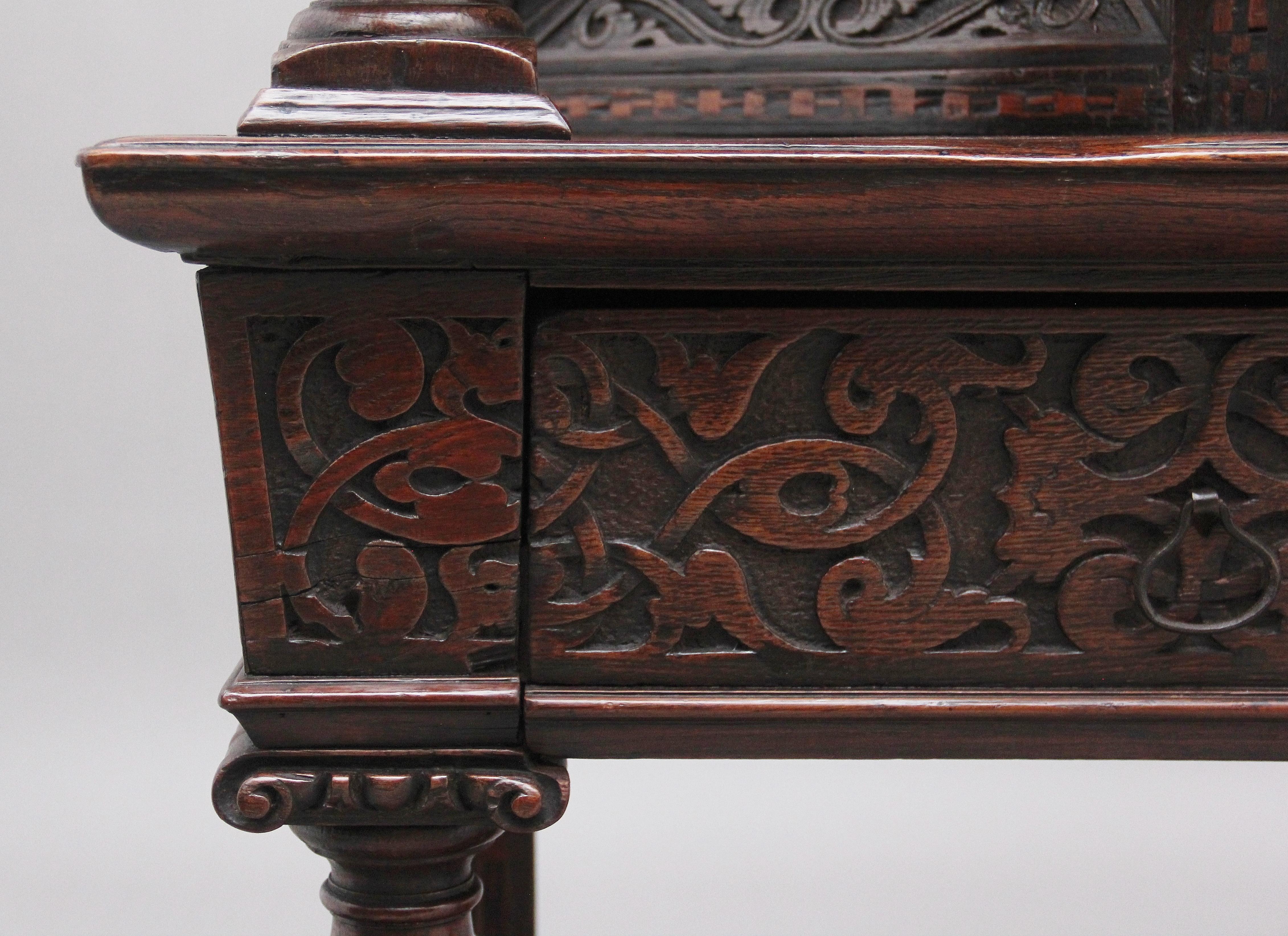 Rare Late 16th Century Oak Court Cupboard For Sale 9