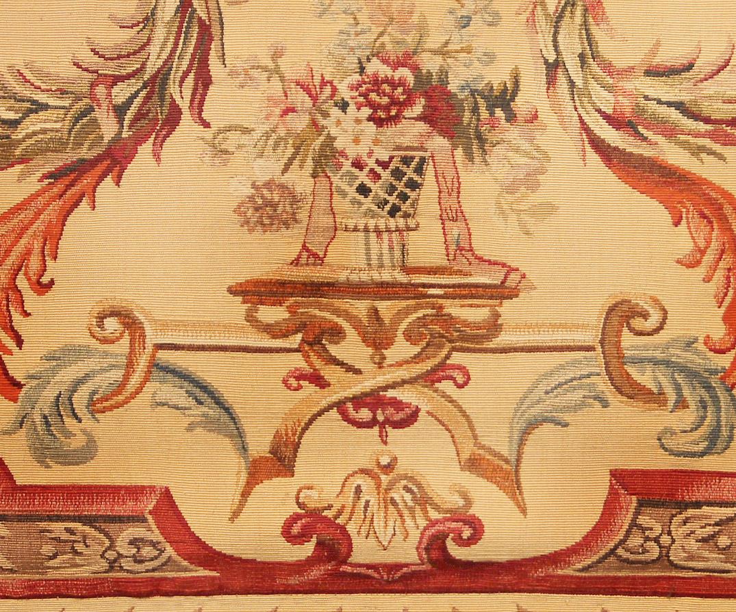 Arazzo Raro paravento in stile Luigi XVI della fine del XIX secolo in legno dorato e arazzo Aubusson in vendita