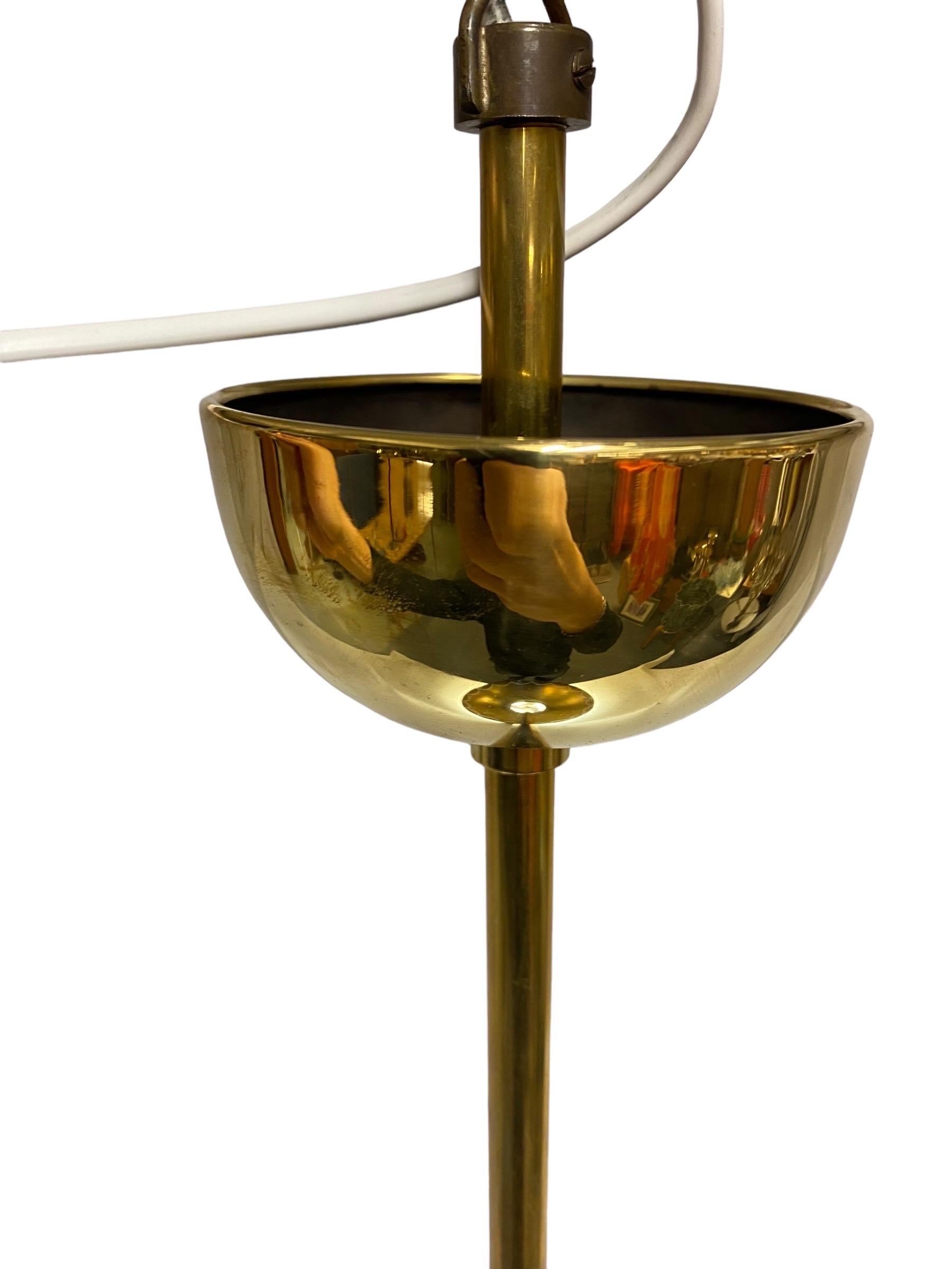 Rare Lisa-Johansson-Pape Large Perfortated Brass Ceiling Lamp, Orno 1950s For Sale 3