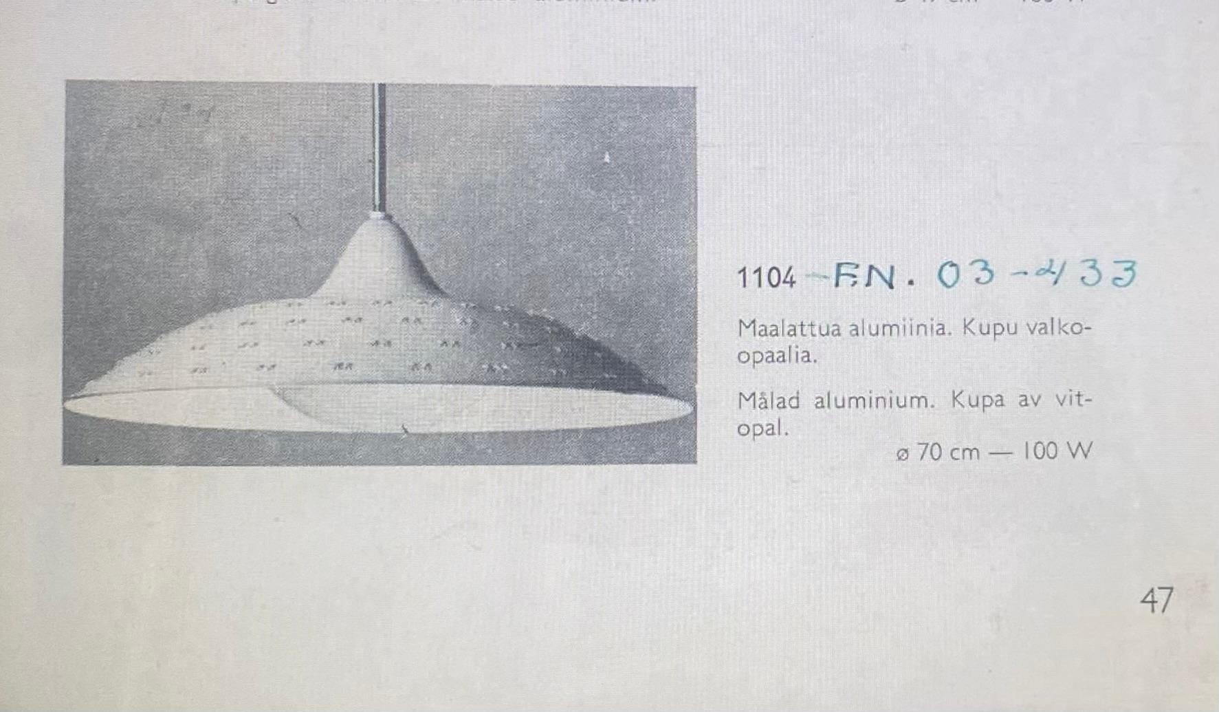 A Rare Lisa-Johansson Pape Ceiling Lamp FN 03-433, Orno 1950s 8