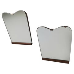 Rare Little Vintage Couple of Bevelled Wall Mirror, Made in Italy in the 1950s