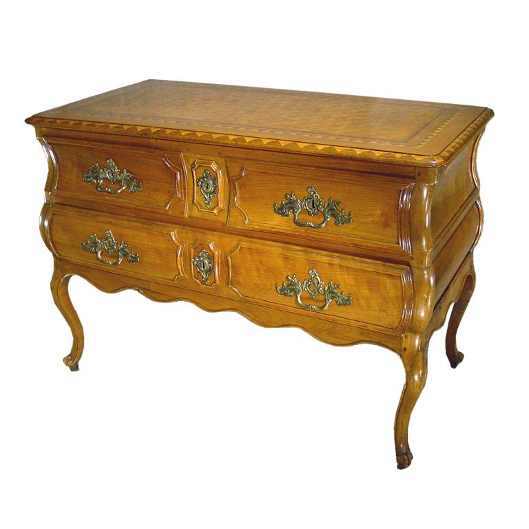 A Rare & Louis XV Bois Clair & Parquetry Commode