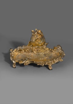 Louis XV Style Gilt-Bronze Encrier by Paul Sormani, French c 1870