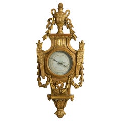 Rare Louis XVI Period Giltwood Cartel Barometer