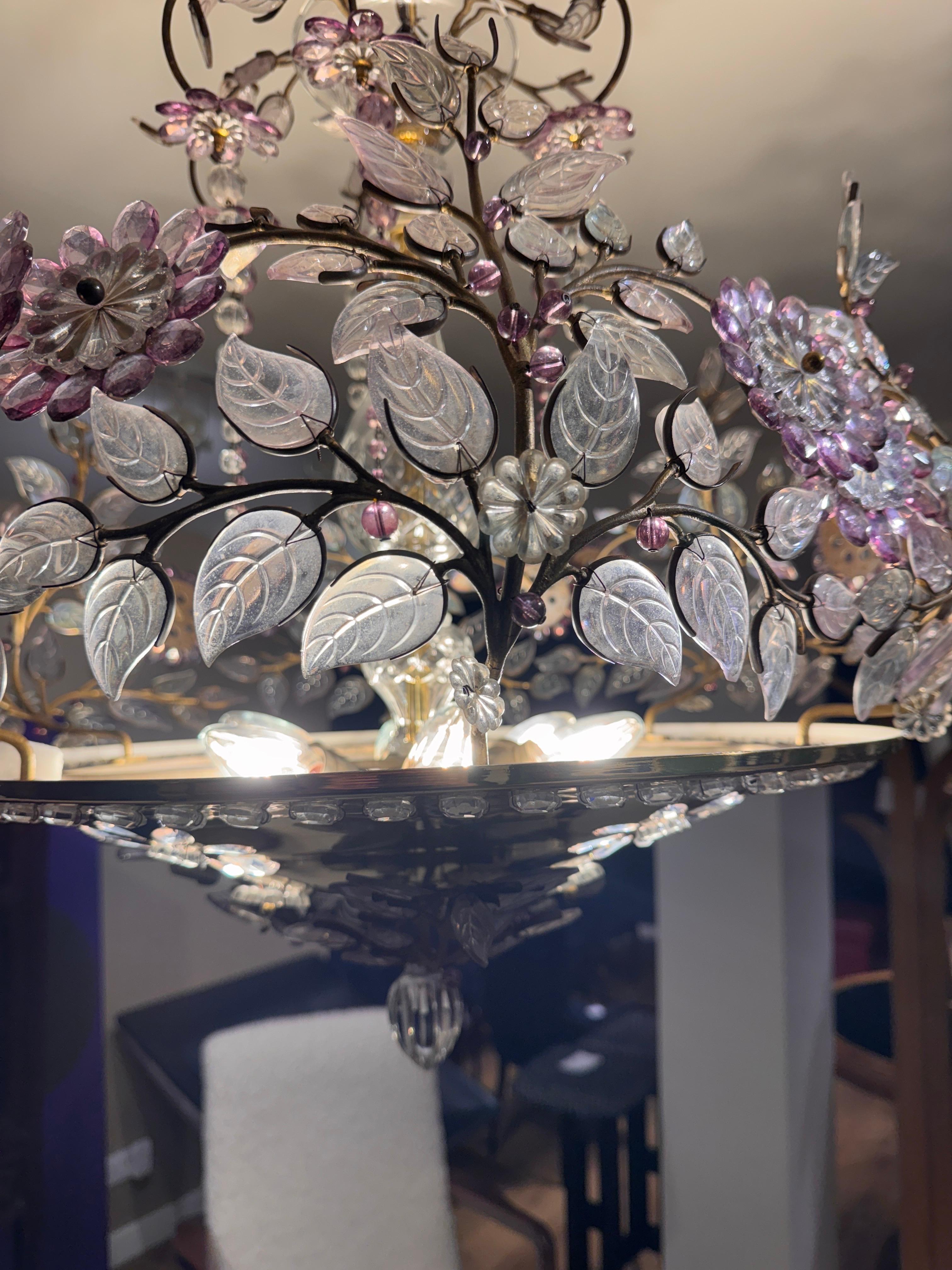 Una rara araña floral de cristal tallado Maison Bagués en Bueno estado para la venta en London, GB