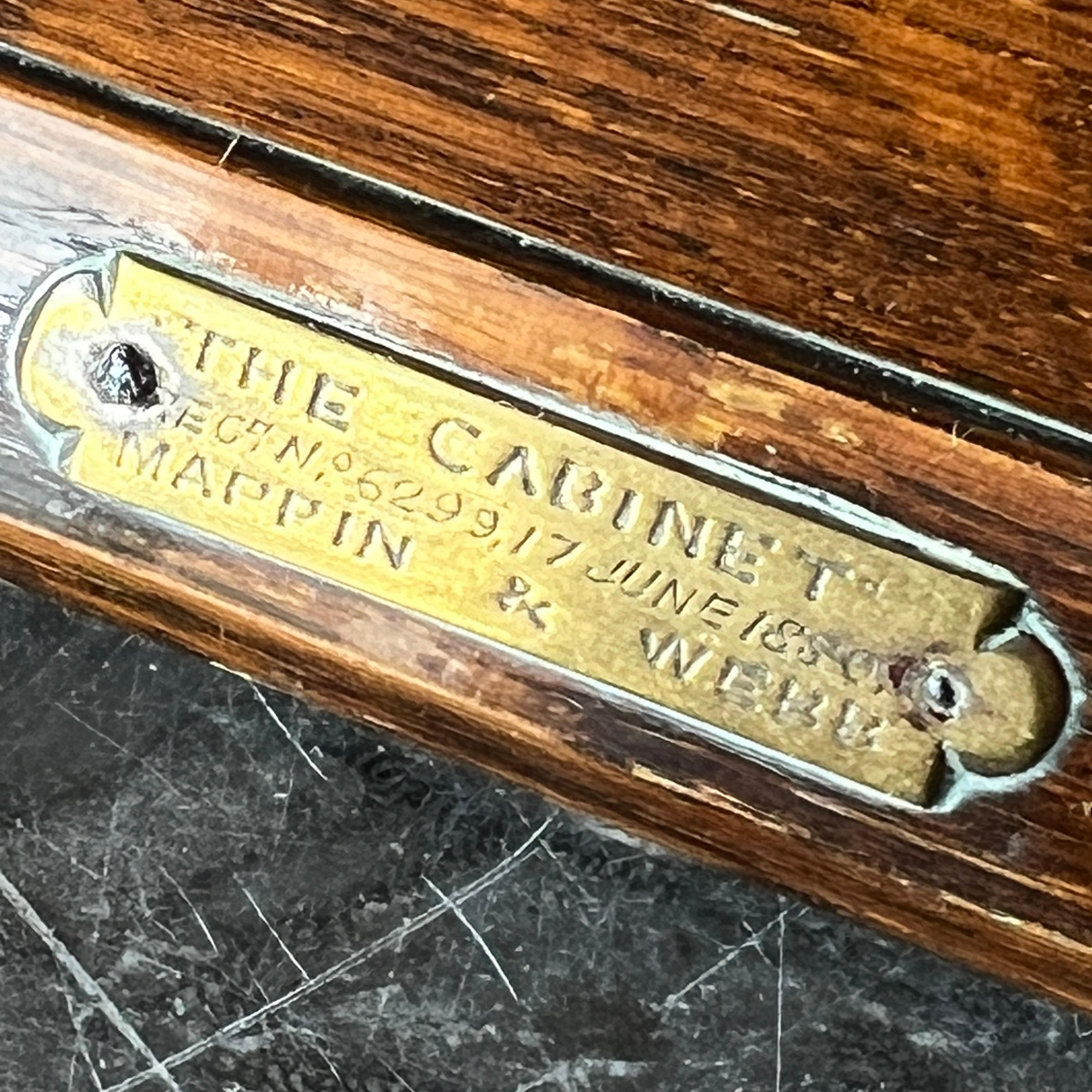 A Rare Mappin and Webb Victorian Oak and Brass Tantalus 1880 2
