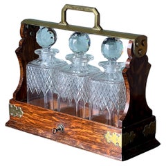 A Rare Mappin and Webb Victorian Oak and Brass Tantalus 1880