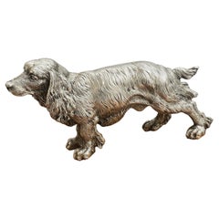 A rare Mario Buccellati highly detailed Spaniel dog sculpture, 800 Silver