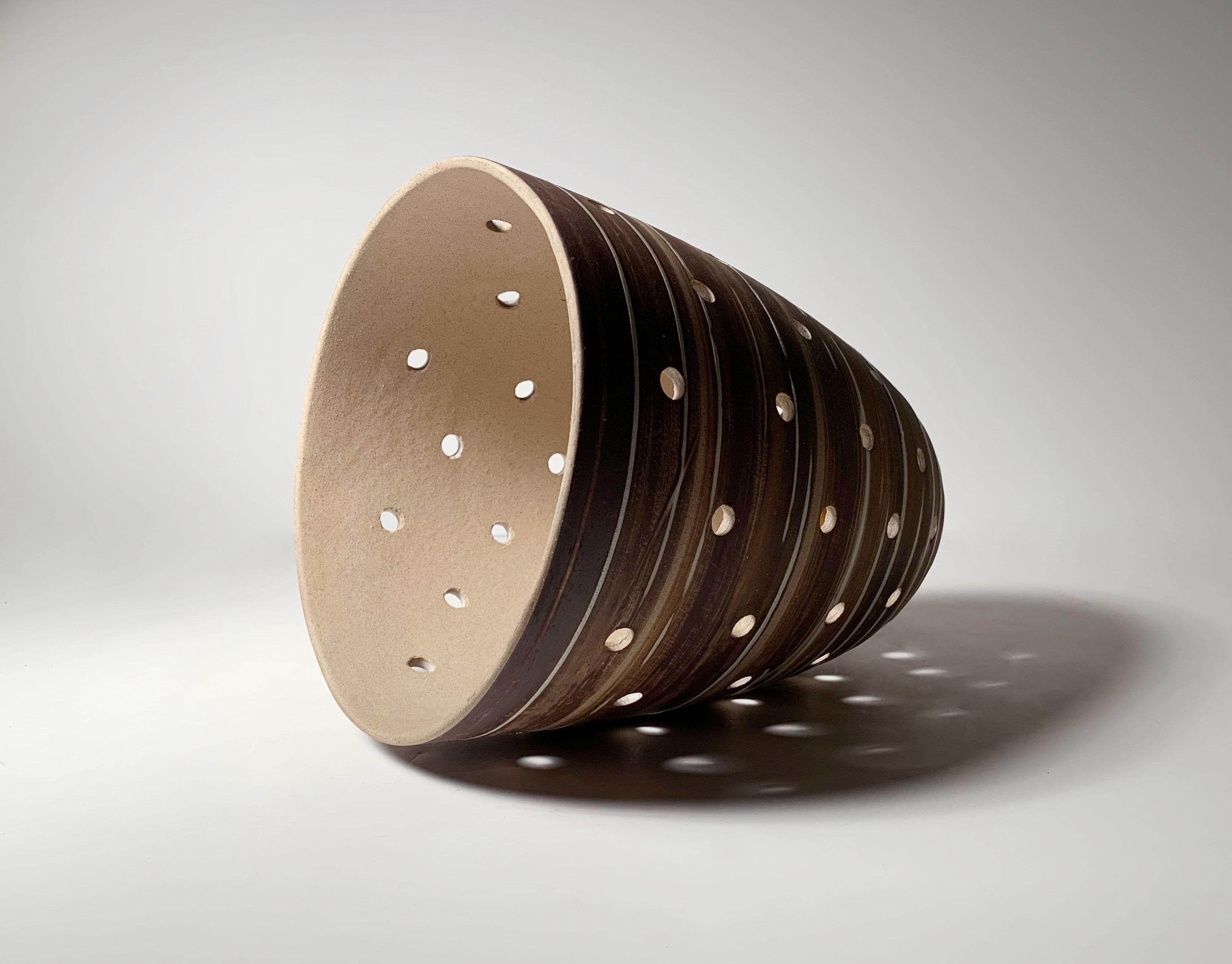 Seltene Martz Hängeleuchte aus Keramik mit Wirbelglasur-Schirm, Lampe Marshall Studios (amerikanisch) im Angebot