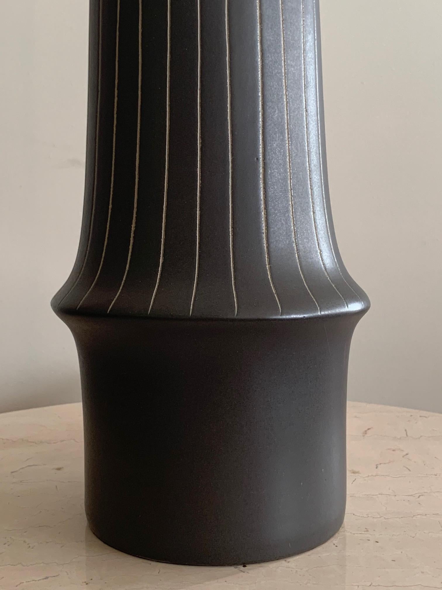 Mid-Century Modern Rare Martz Lamp with Sgraffito Decoration For Sale