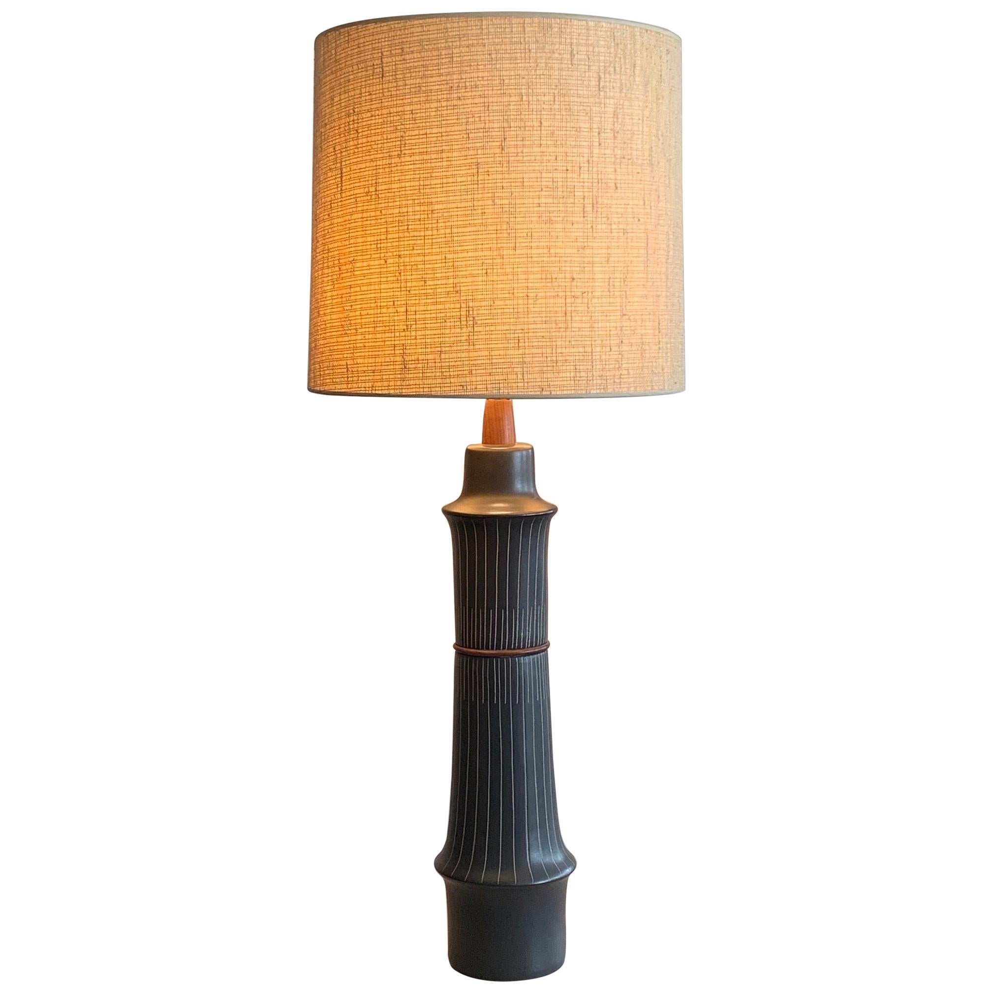 Rare Martz Lamp with Sgraffito Decoration For Sale