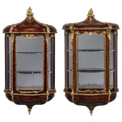 Used Rare Matched Pair of Louis XVI Style Wall Vitrines by Zwiener, circa 1890