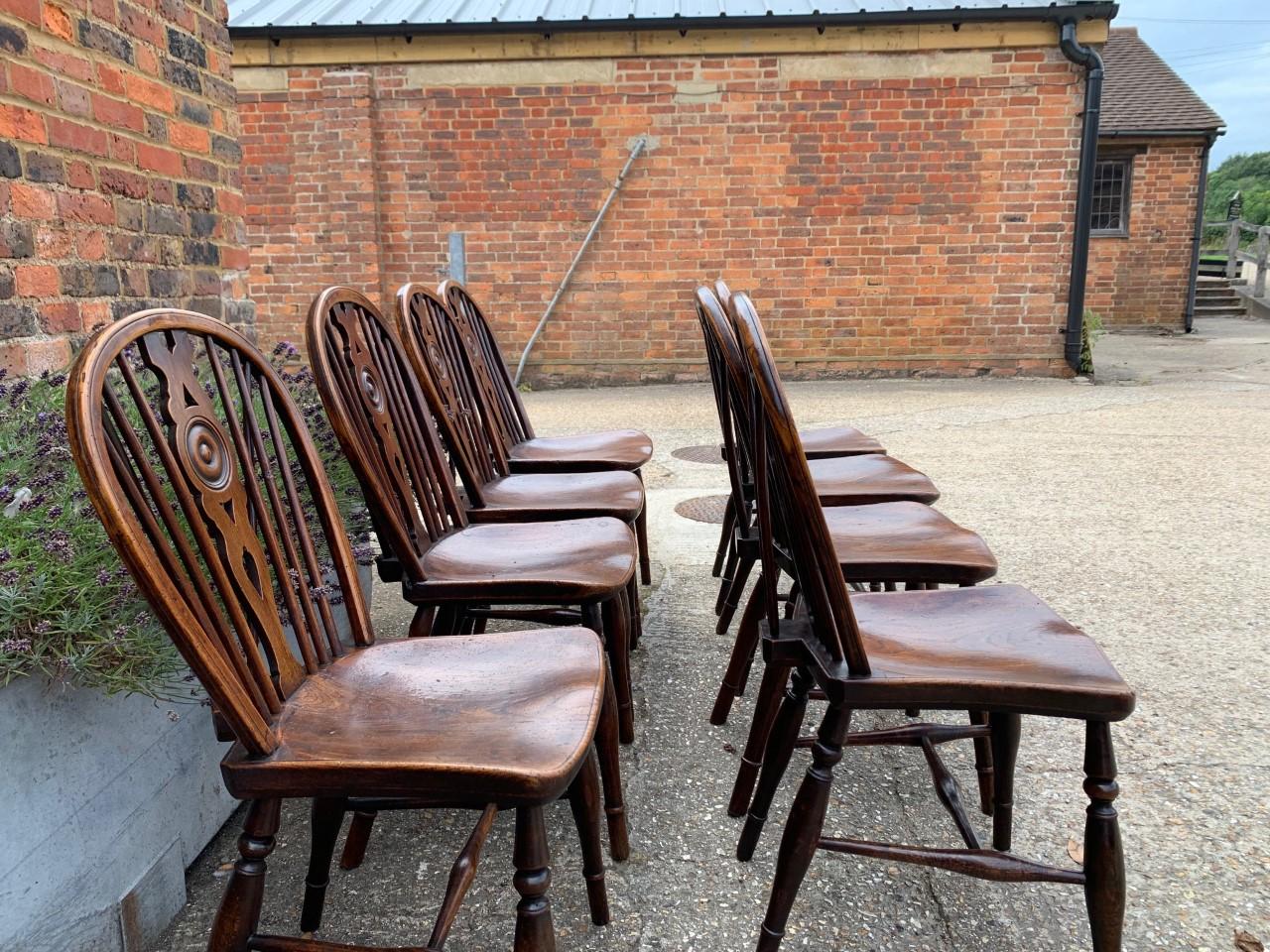 Rare Matched Set of Sixteen 19th Century Windsor Draught Back Chairs In Good Condition In Billingshurst, GB