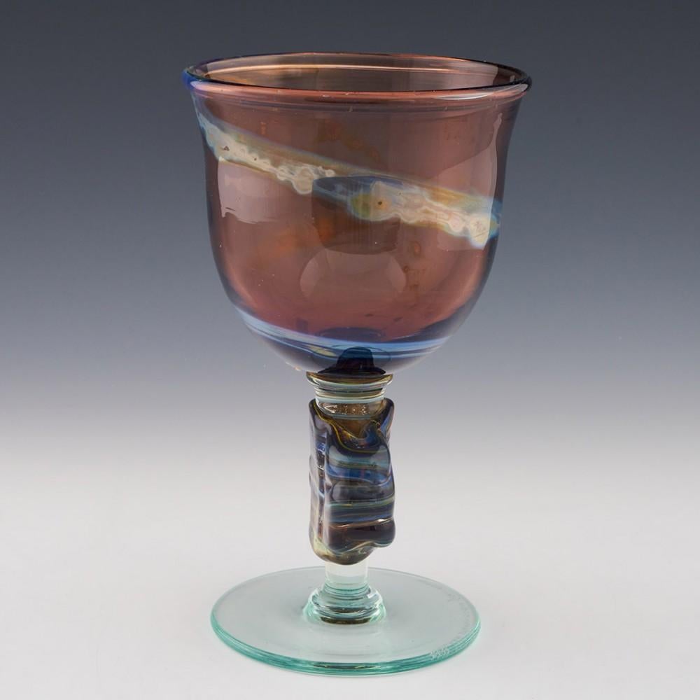 Rare calice en verre de Mdina Glass signé par Michael Harris, c1970 Bon état - En vente à Tunbridge Wells, GB