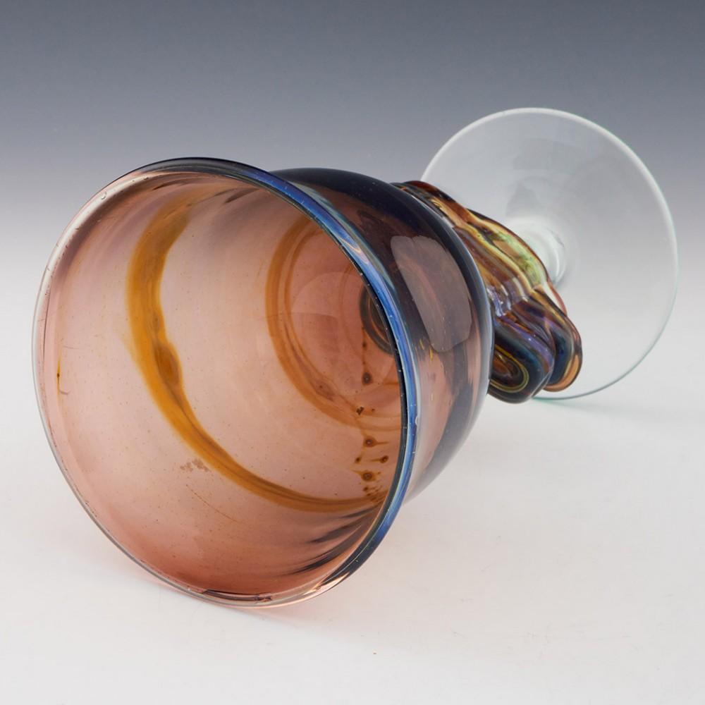 20ième siècle Rare calice en verre de Mdina Glass signé par Michael Harris, c1970 en vente