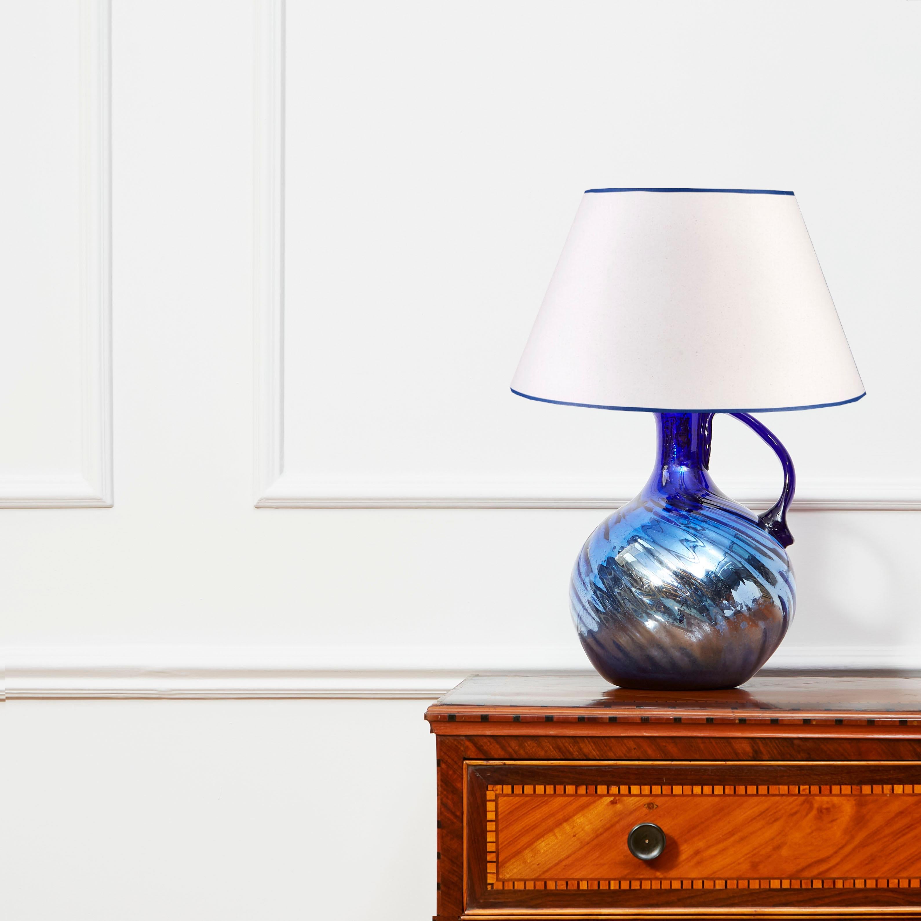 A Rare Mercury Glass Jug now as Lamp For Sale