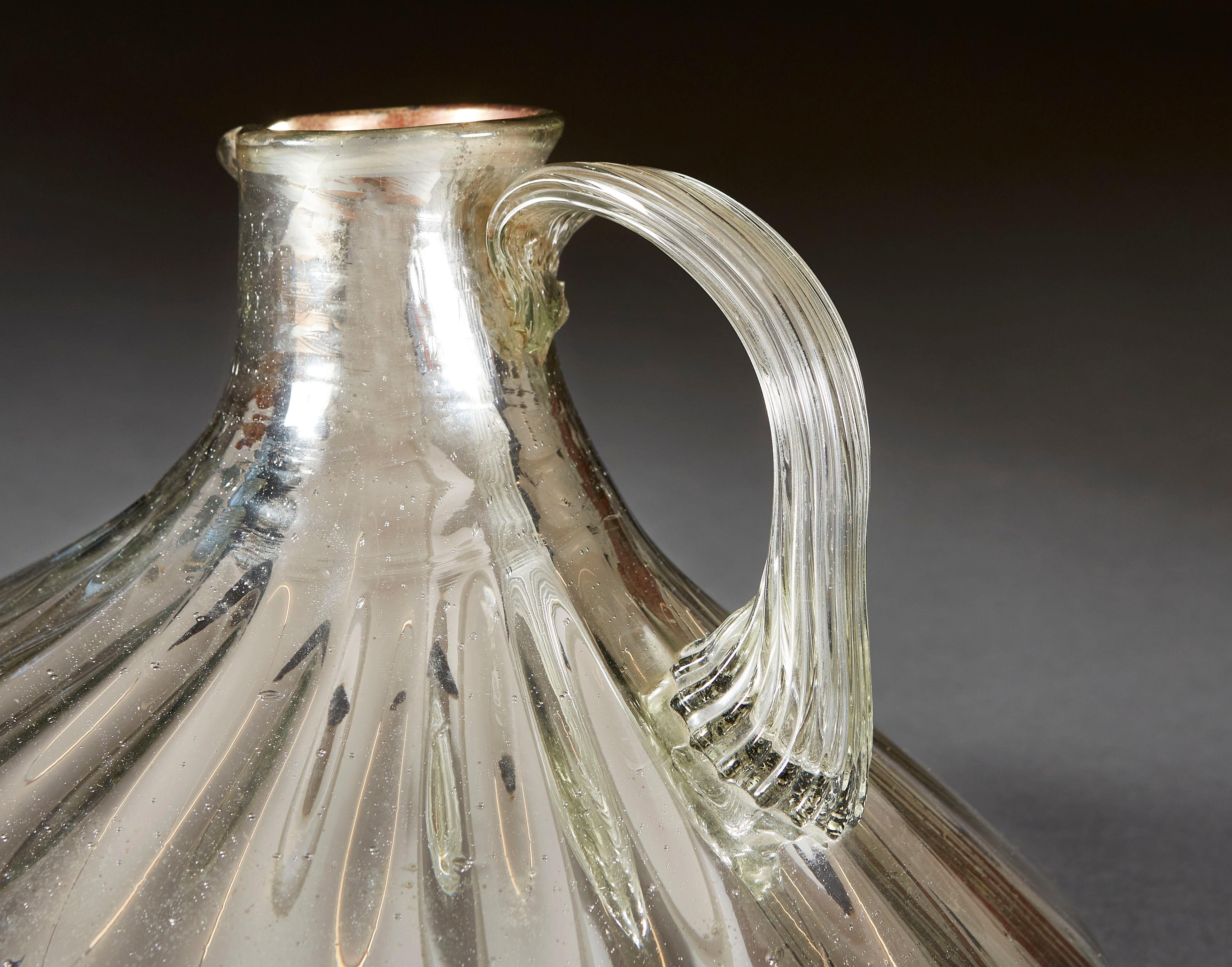 Rare Mercury Glass Jug of Unusual Form 1