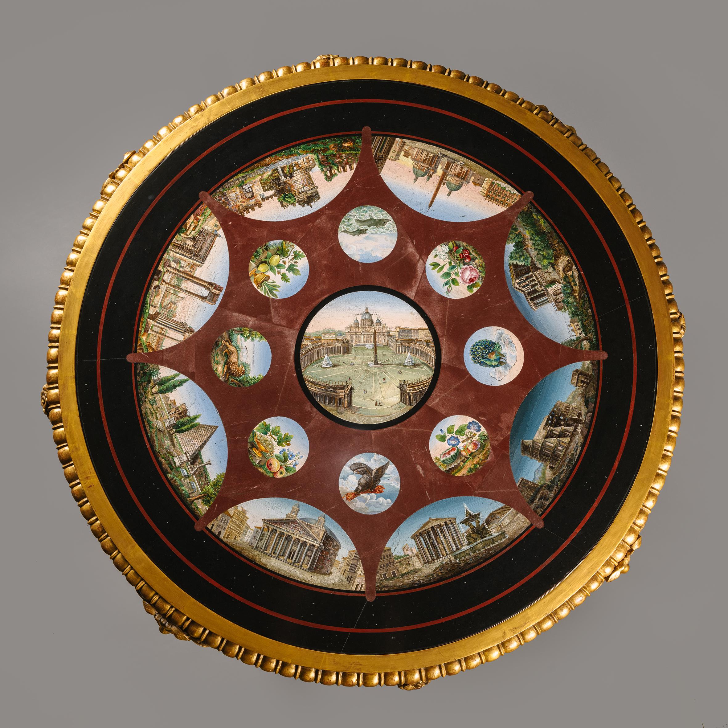 A Rare Micromosaic Table, Attributed to Michelangelo Barberi, Rome For Sale 3