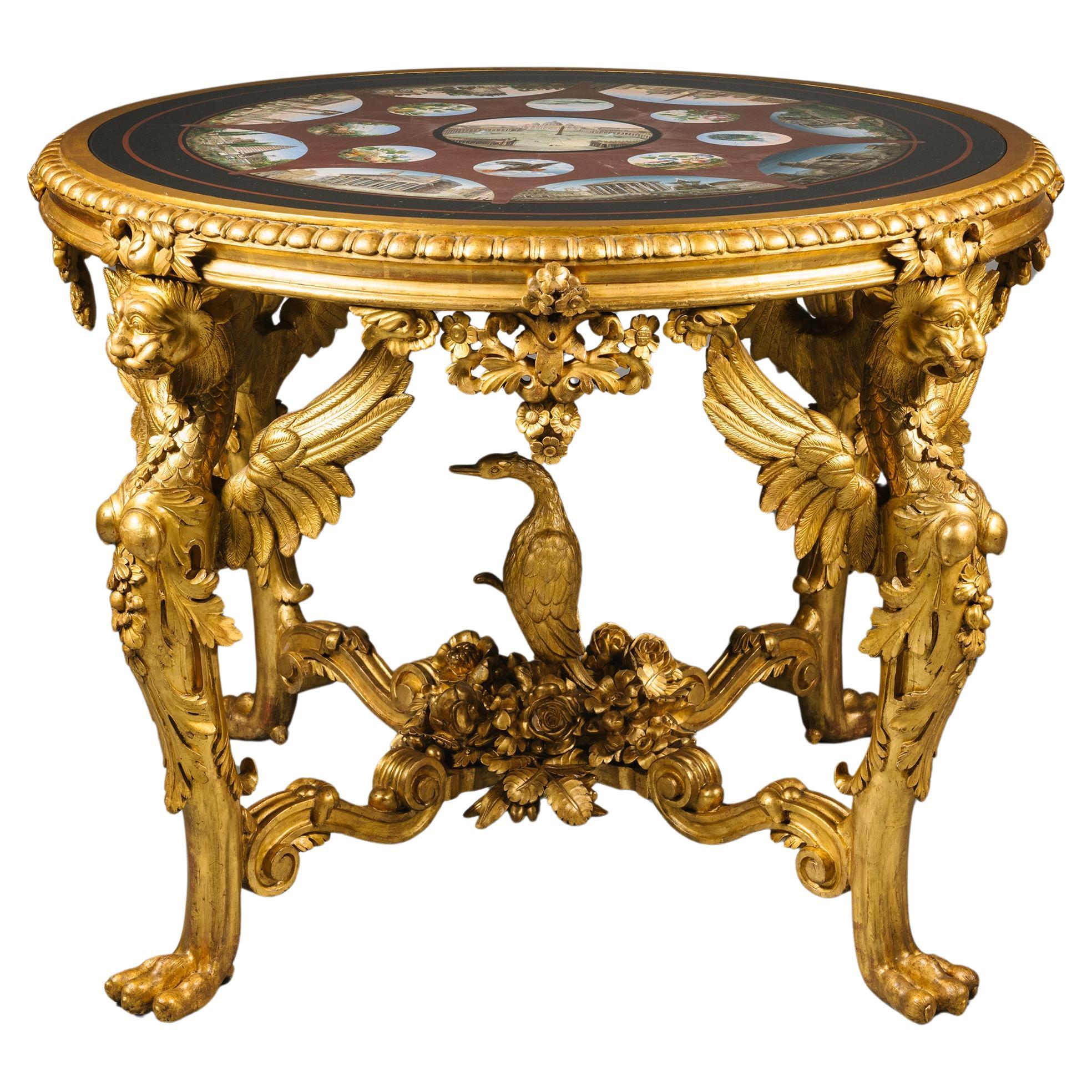 A Rare Micromosaic Table, Attributed to Michelangelo Barberi, Rome For Sale