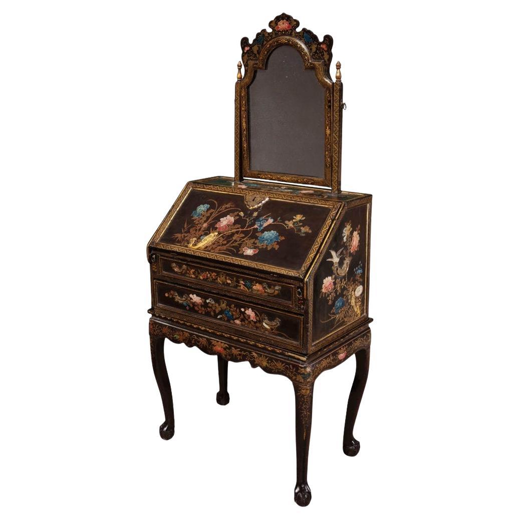 A rare mid 18th Century Chinese export lacquer bureau on stand circa 1750
