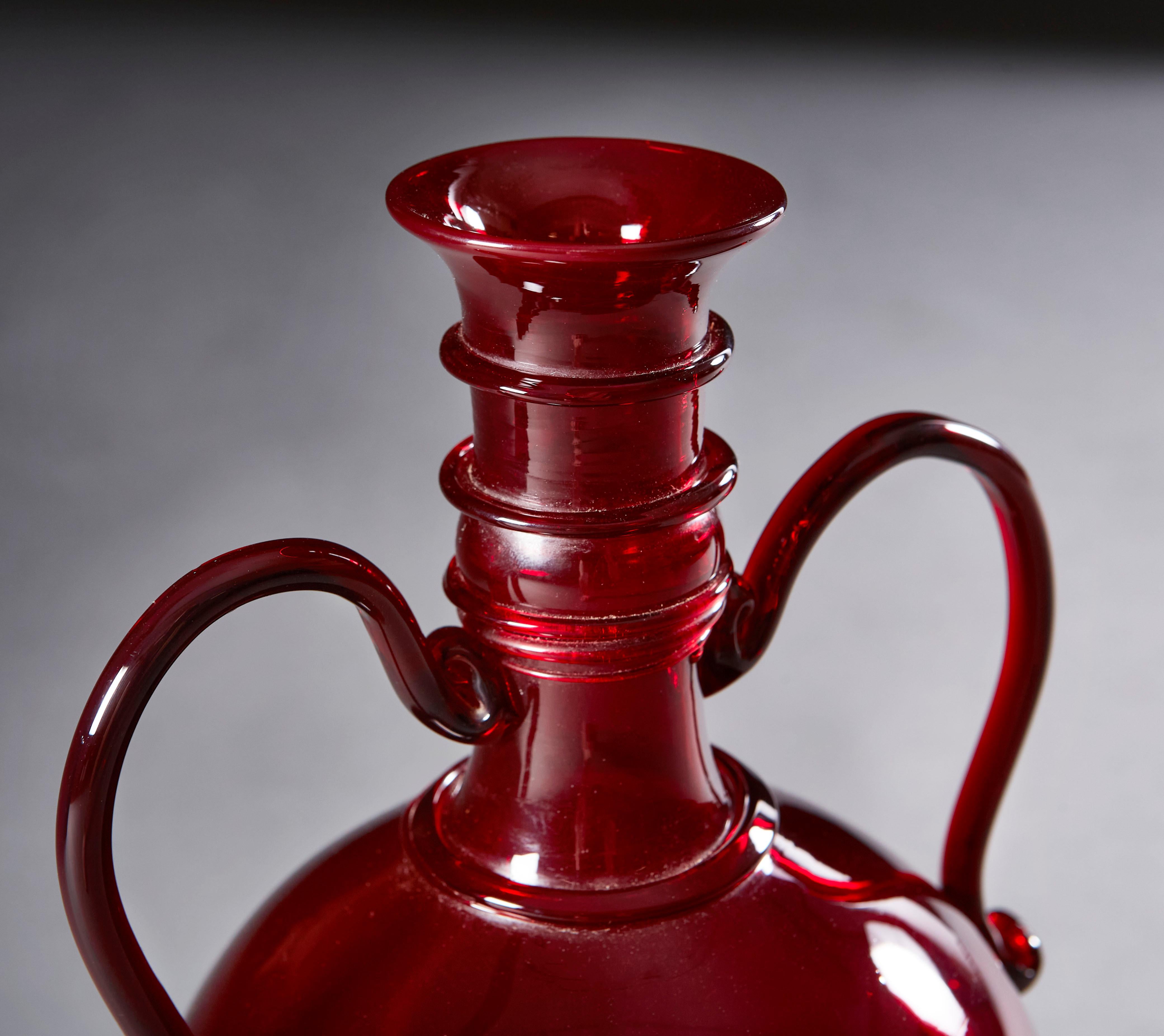 Rare Mid 19th Century Amphora Glass Vase In Good Condition In London, GB