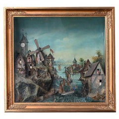 A rare mid-19th century French Louis Philippe musical automaton framed wall cloc