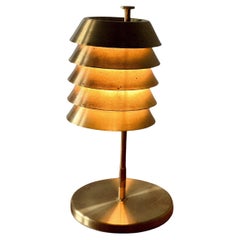 Rara lámpara de mesa de latón de mediados de siglo, Noruega, c. 1950