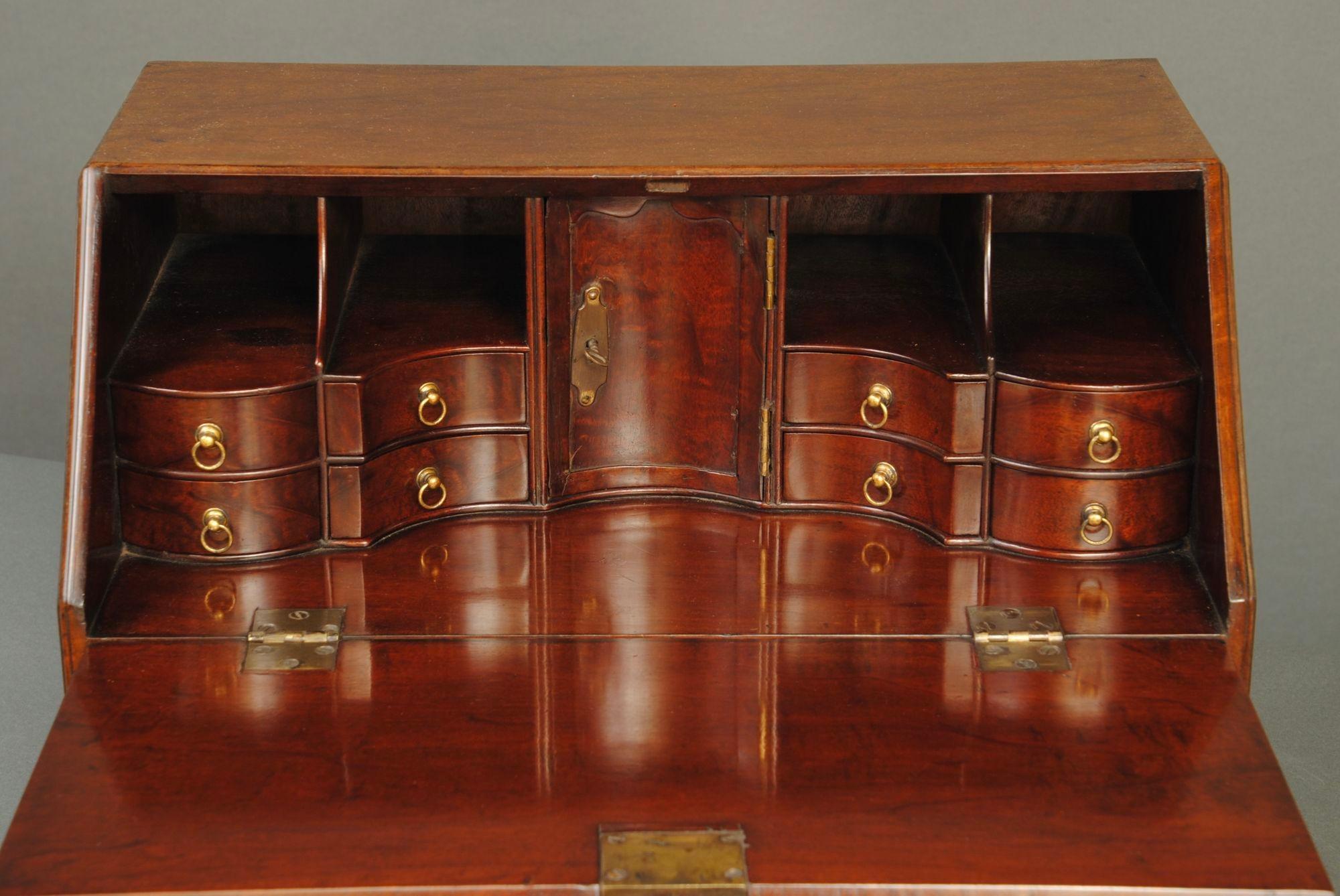 European A Rare Miniature 18th Century Mahogany Table Bureau