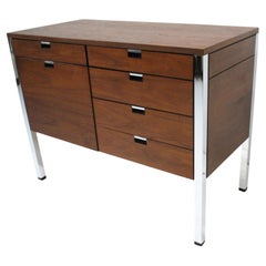 A Rare Miniature Dunbar Walnut Credenza Chest in the style of a Sample Protype