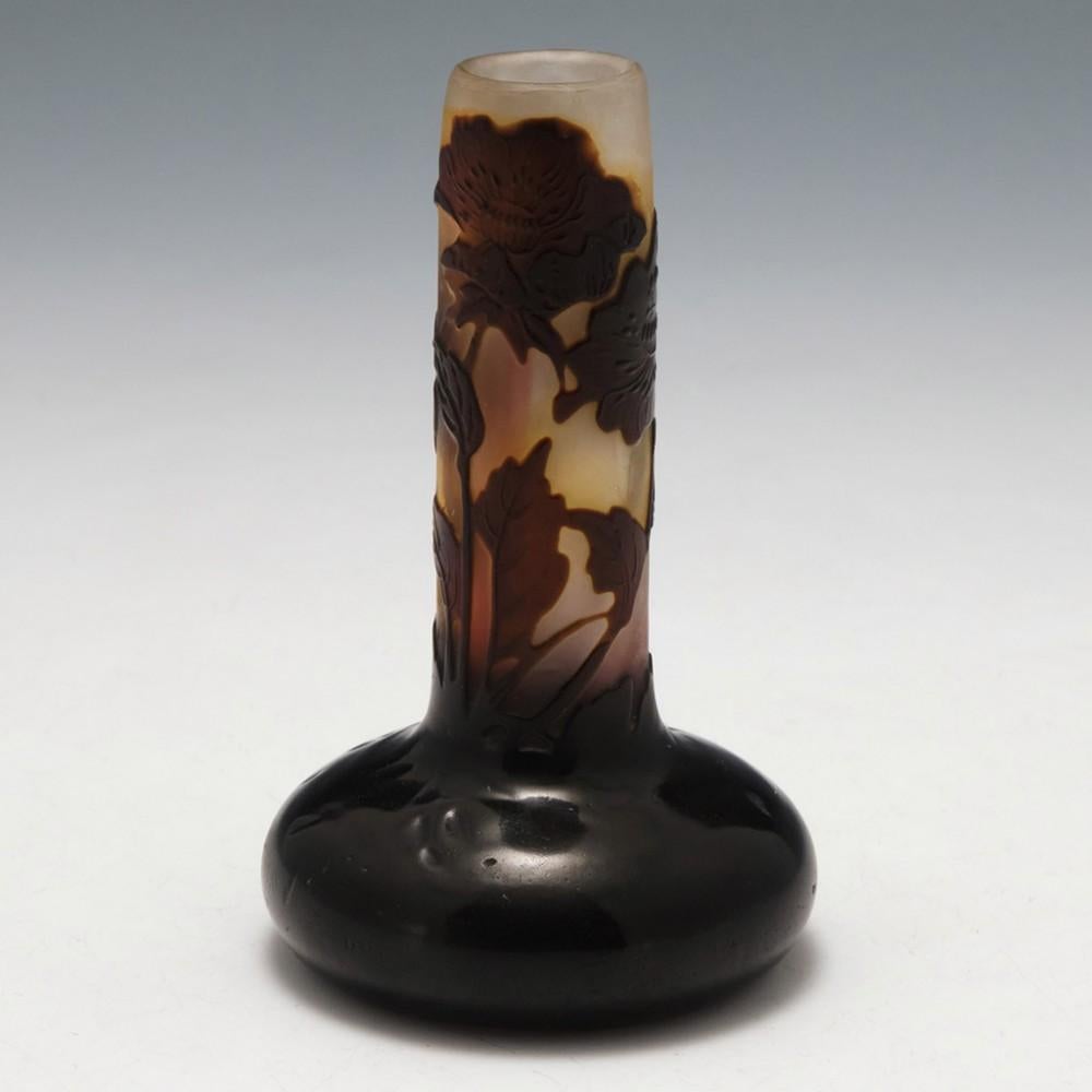 French A Rare Miniature Galle Cameo Glass Vase c1910
