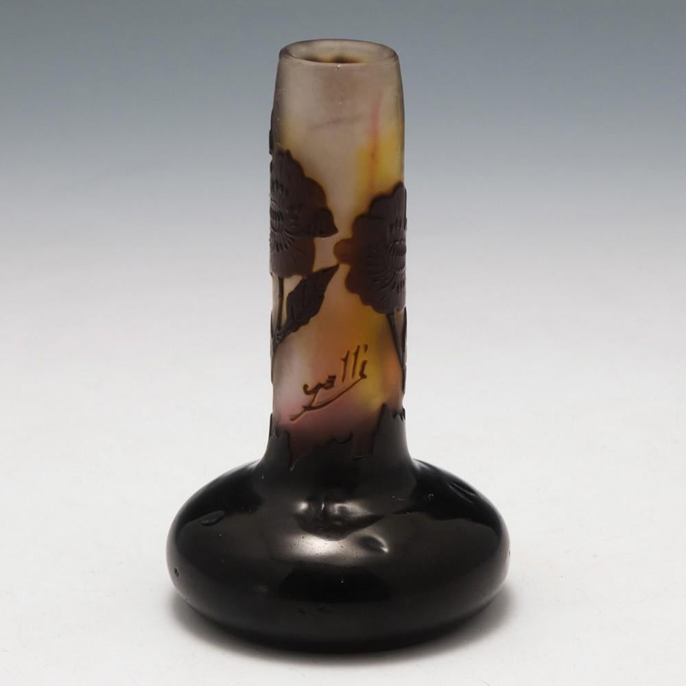 A Rare Miniature Galle Cameo Glass Vase c1910 In Good Condition In Tunbridge Wells, GB