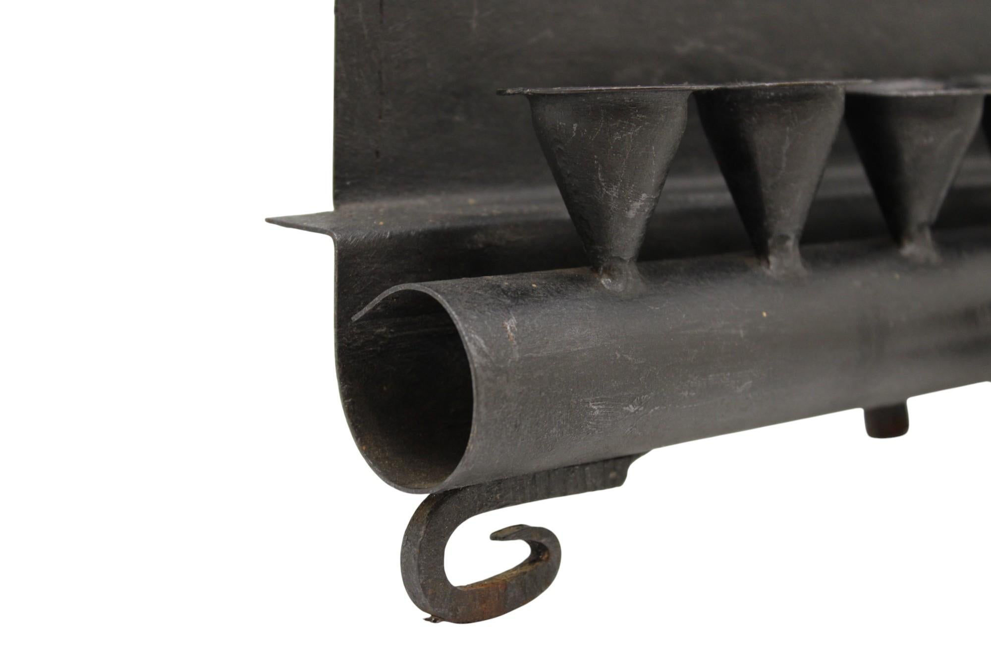 A Rare Modern Iron Hanukkah Lamp, Germany Circa 1930 For Sale 7