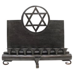 A Rare Modern Iron Hanukkah Lamp, Germany Circa 1930