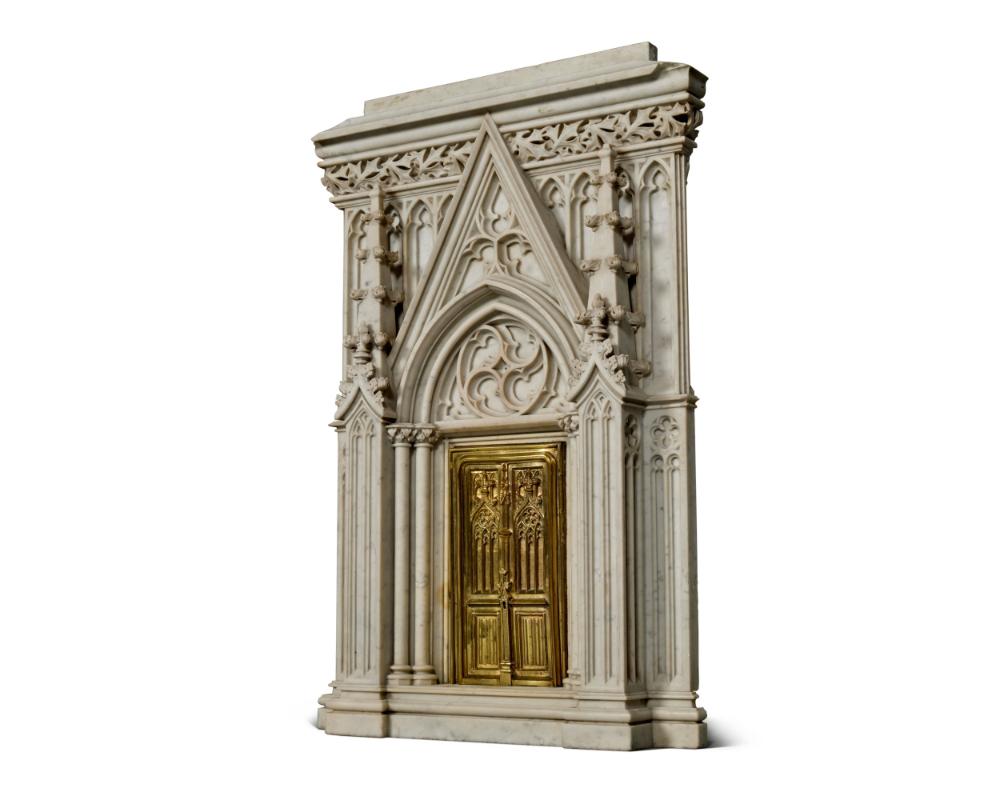 A Rare and Monumental Italian Carved Carrara Marble Model of a Cathedral, Rome, 19th century, circa 1840.

Possibly a representation of Cathedral of Santa Maria del Fiore in Florence Italy.

The Italian Renaissance is renowned for its