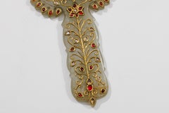 A Rare Mughal Style Gem-Set Jade Hand Mirror and Comb India, Late 19th Century